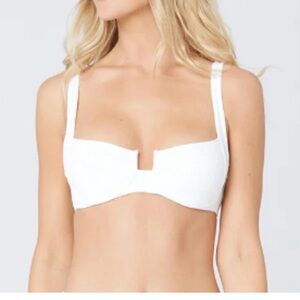 NWT L*Space bikini Top - Pointelle Rib Camellia Top - Underwire White